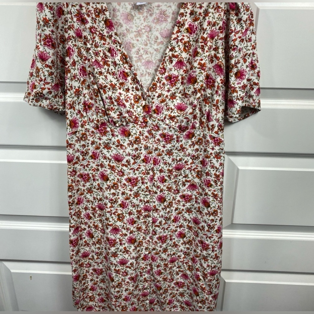 Spring Midi Dress Retro Floral Feminine Romantic 90 Y2K Earthy Small Pink Flirty